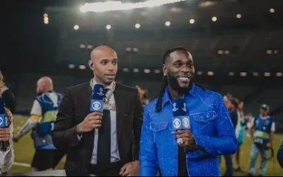 Thierry Henry gets Burna Boy’s chain after singer’s performance at UCL final